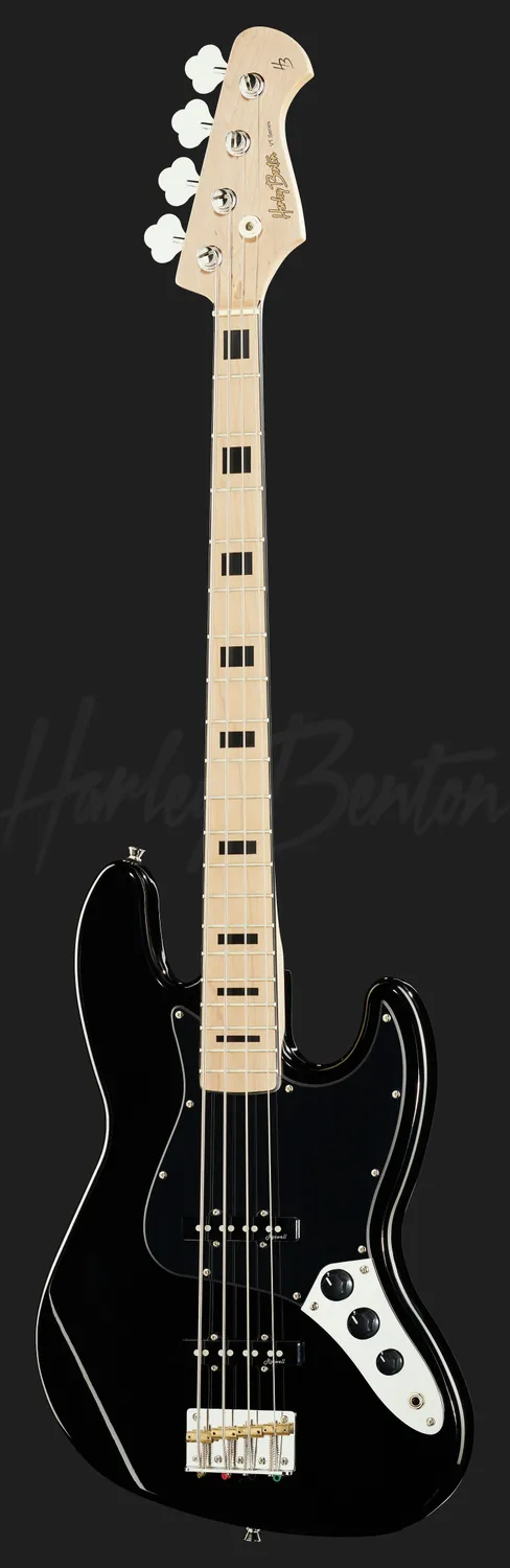 Harley Benton Vintage JB-75MN E-Bass Schwarz Esche
