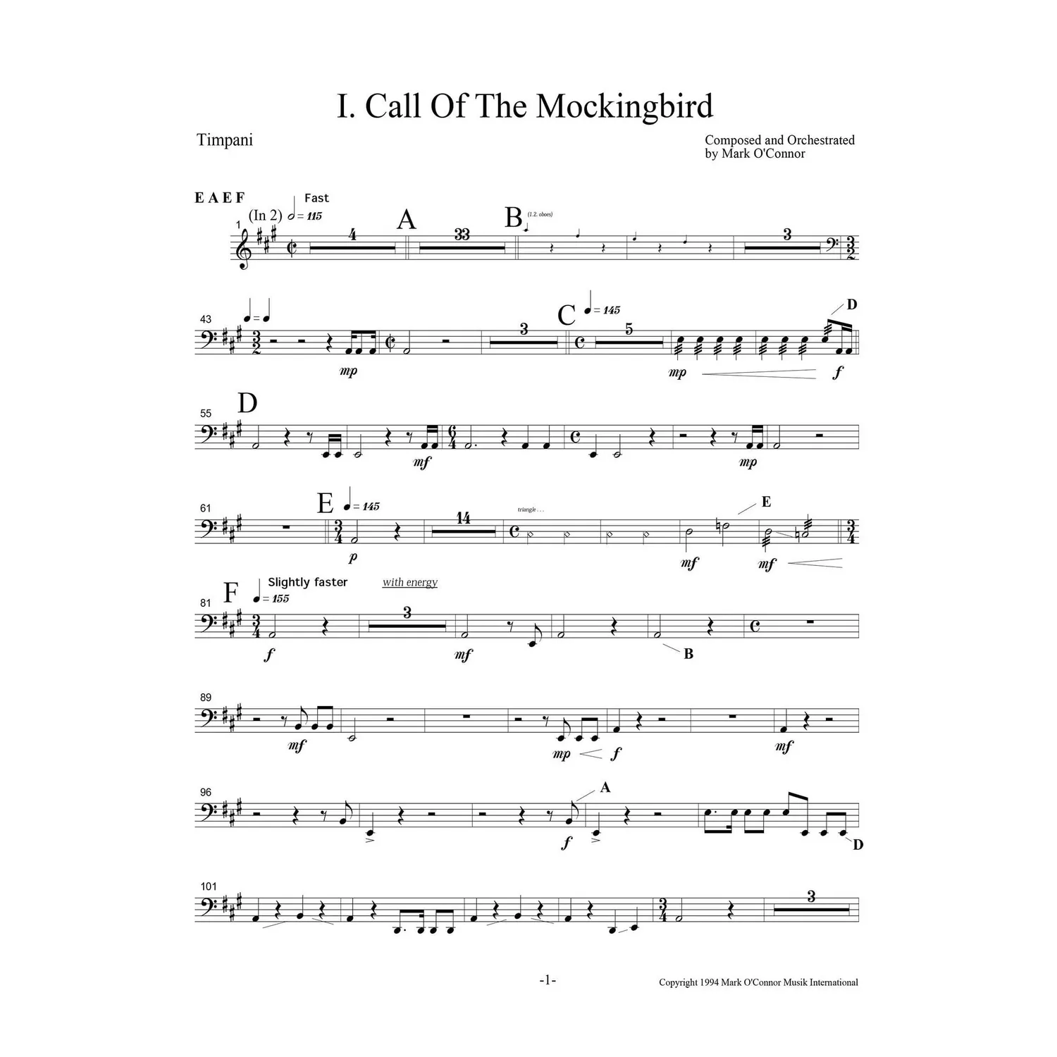 Shar Music O'Connor Three Pieces Noten Schlagzeug Download