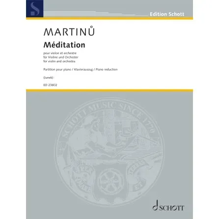 Schott Martinu Méditation Violinsonaten Noten Klavier