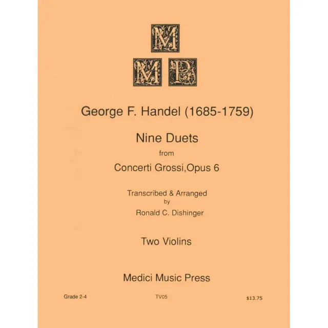 Händel Nine Duets Op. 6 Noten 2 Violinen Dishinger