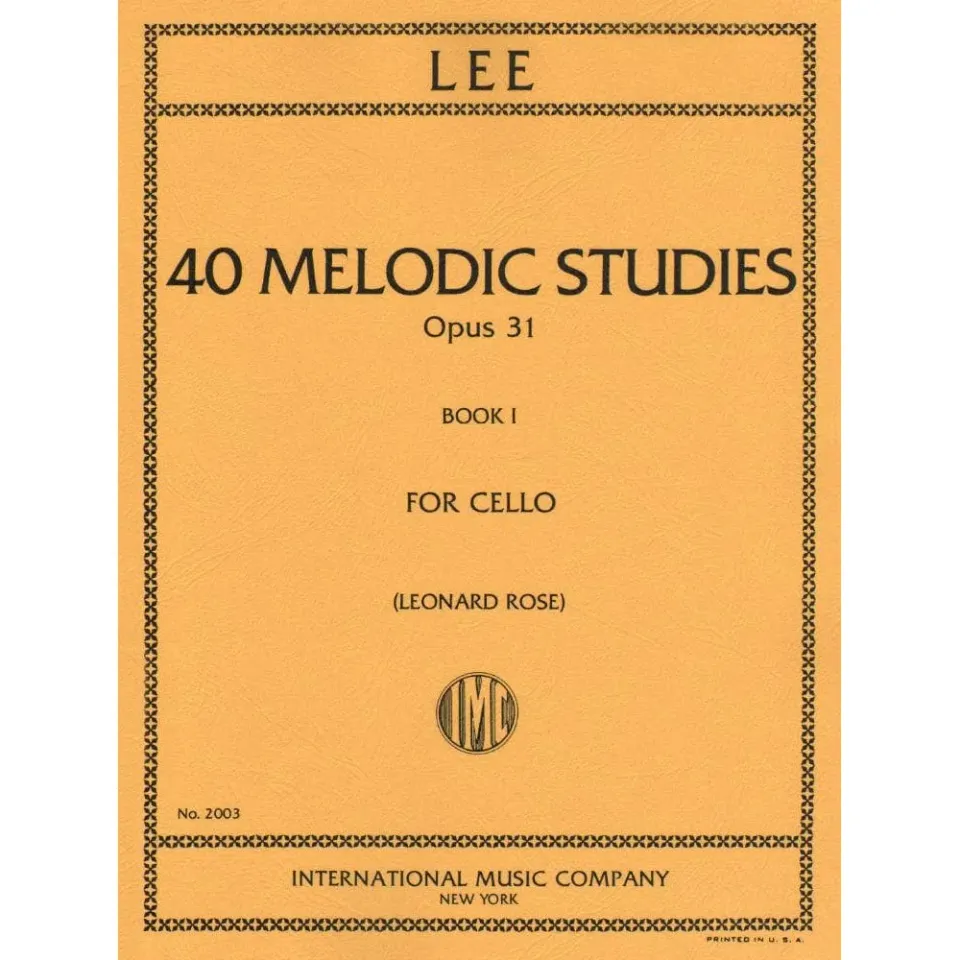 International Lee 40 Studien op.31 Vol.1 Noten Cello