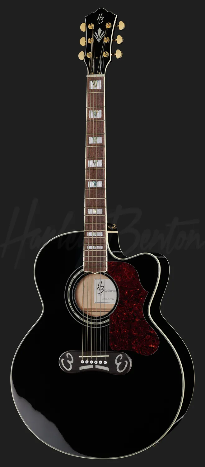 Harley Benton CL King-CE BK Westerngitarre schwarz massiv