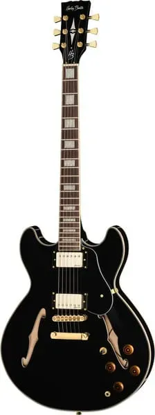 Harley Benton HB-35Plus Black Semi-Hollow E-Gitarre