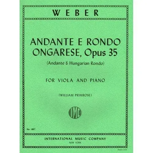 International Weber Andante Rondo Ongarese Op.35 Noten Bratsche Klavier
