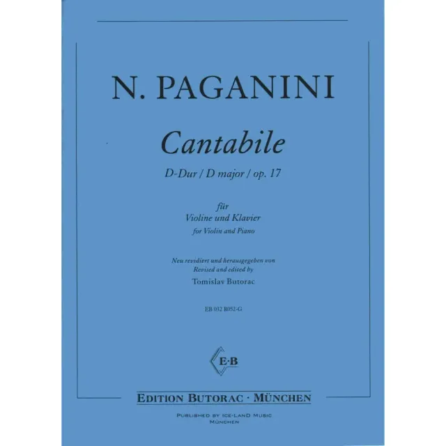 Paganini Cantabile D-Dur Op.17 Violinennoten Klavier
