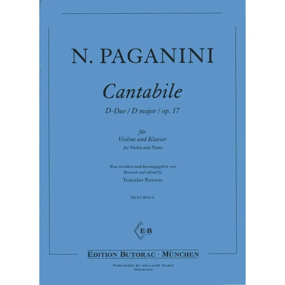 Paganini Cantabile D-Dur Op.17 Violinennoten Klavier