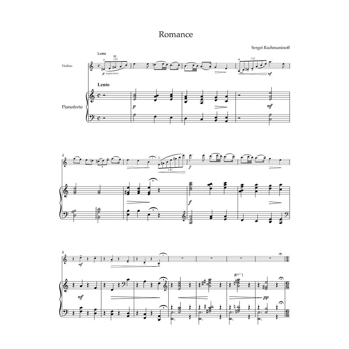 Rachmaninoff Werke Violine Klavier Noten Bärenreiter Urtext