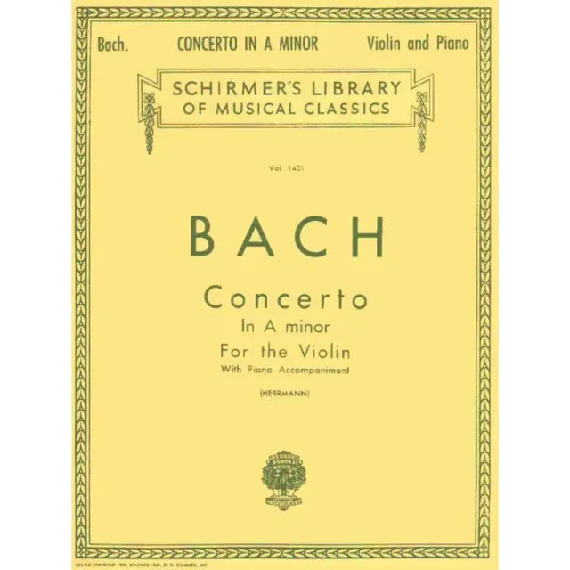 Schirmer Bach Violinkonzert Nr.1 a-Moll BWV 1041 Noten Violine Klavier
