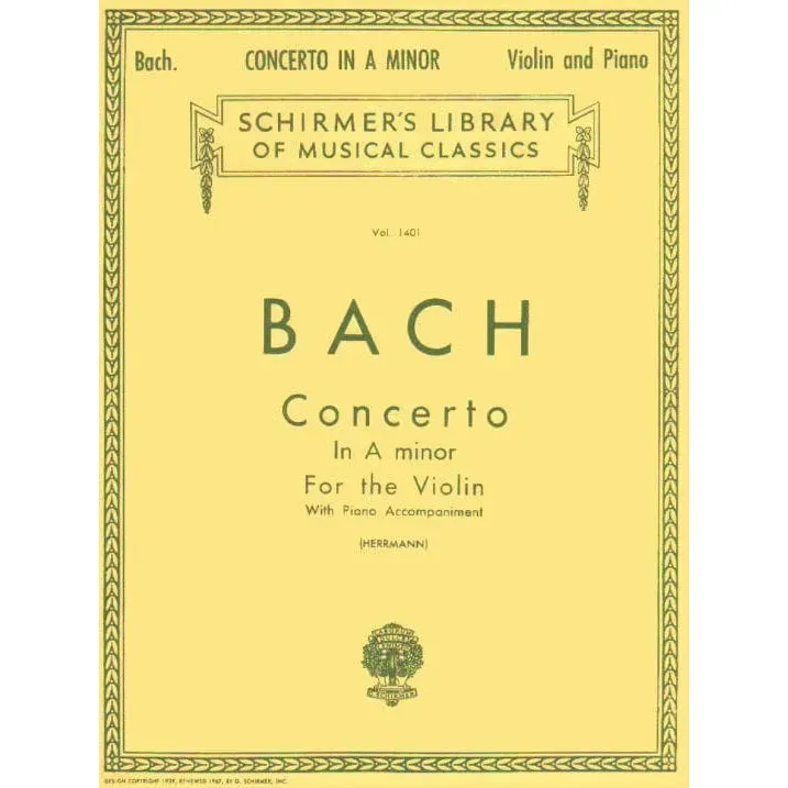 Schirmer Bach Violinkonzert Nr.1 a-Moll BWV 1041 Noten Violine Klavier