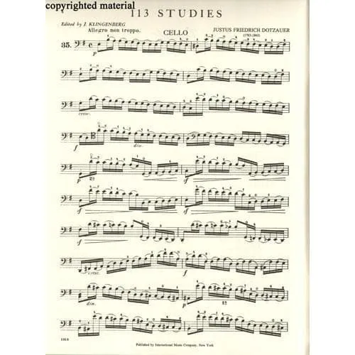 Shar Music Dotzauer 113 Etüden Cello Band 2 Nr 35-62