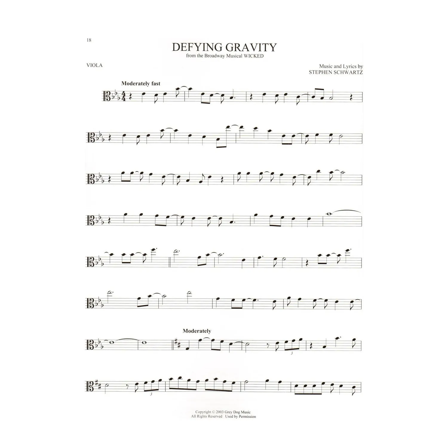 101 Broadway Songs Bratsche Noten Melodielinie mittel