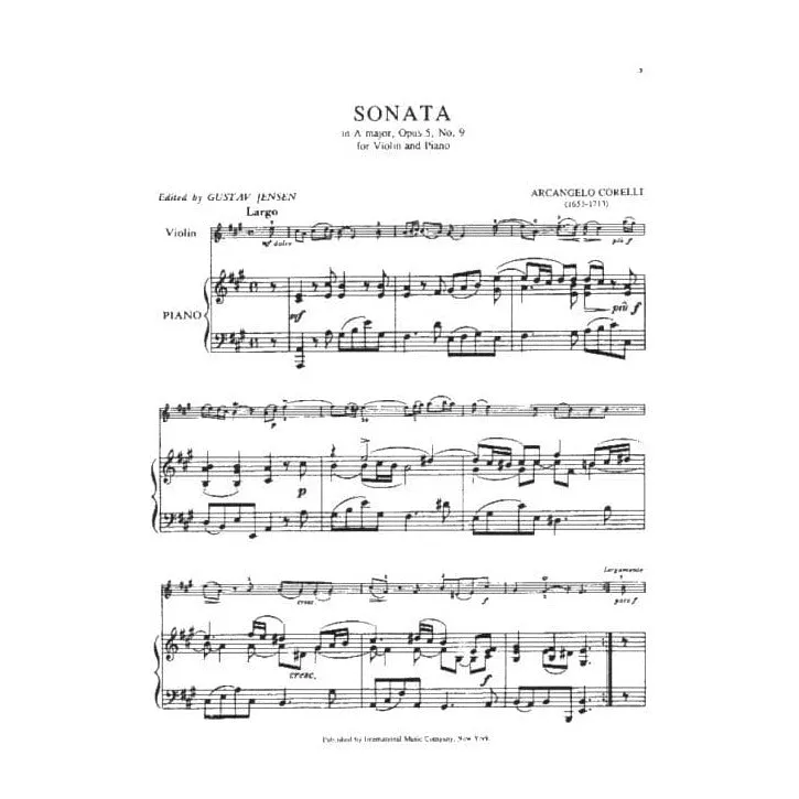 International Corelli 3 Sonaten op. 5 Noten Violine Klavier