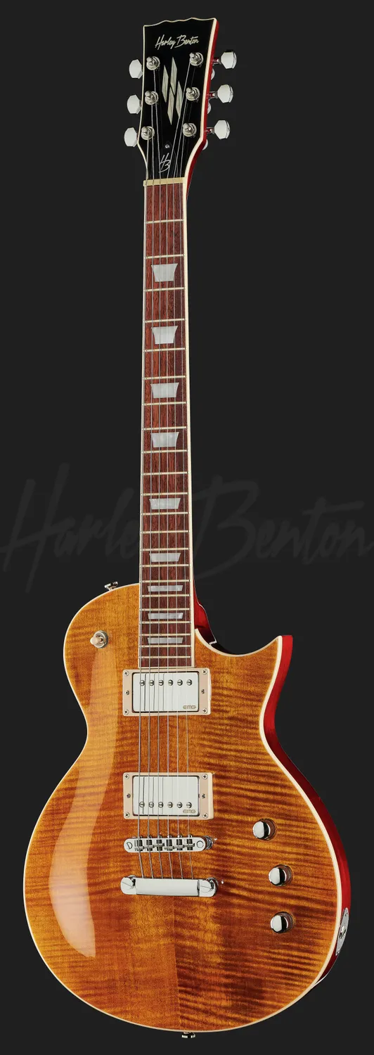 Harley Benton Deluxe Series SC-Custom Plus EMG E-Gitarre Trans Brown