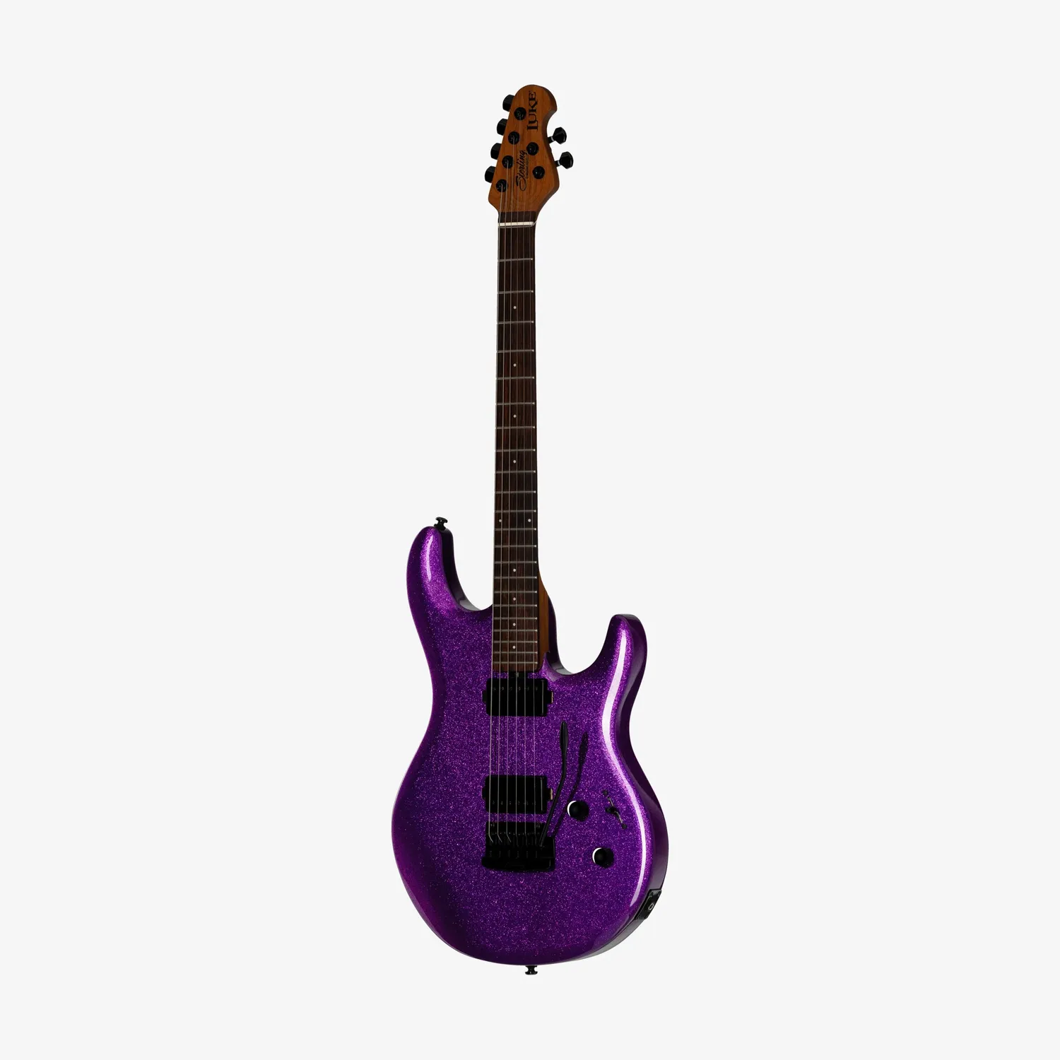 Sterling Luke E-Gitarre Purple Sparkle V-Hals Boost