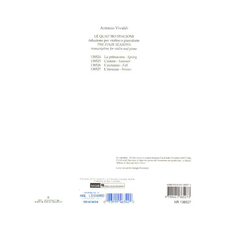 Ricordi Vivaldi Winter RV 297 Noten Violine Klavier advanced