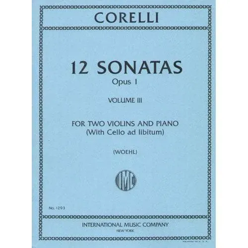 Corelli 12 Triosonaten Op.1 Vol.3 Noten 2 Violinen Klavier