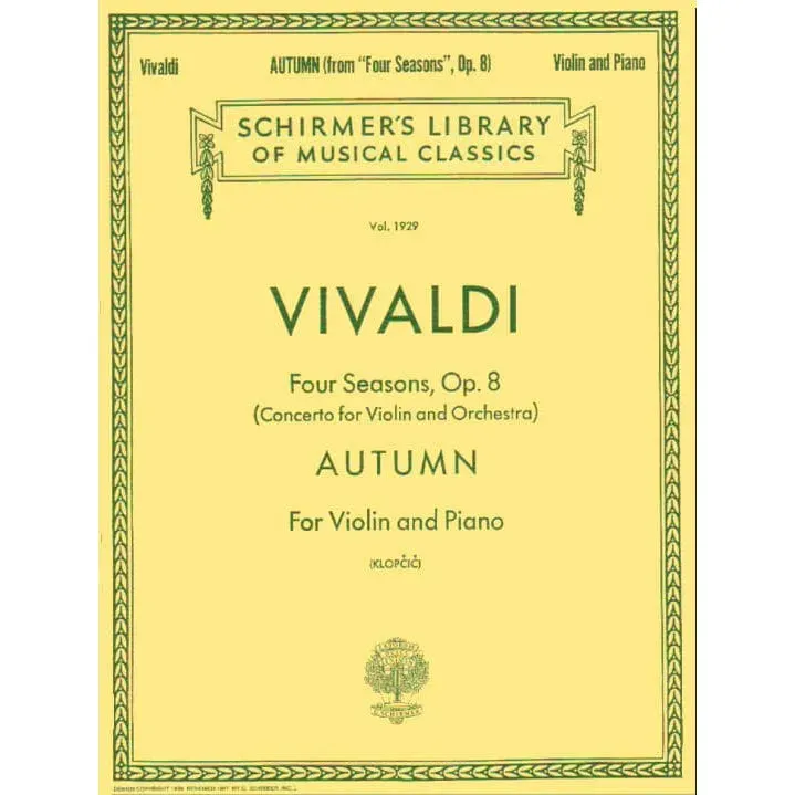 Shar Music Vivaldi Herbst RV 293 Violinnoten Klavier