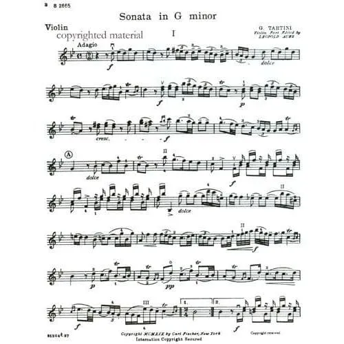 Tartini Sonate g-Moll Op 1 Nr 10 Violinenoten Violine Klavier