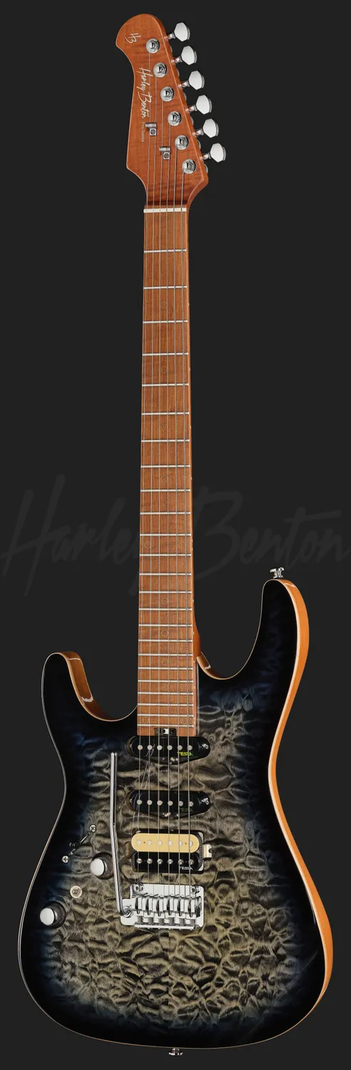 Harley Benton Fusion-IV HSS LH E-Gitarre Linkshänder blau