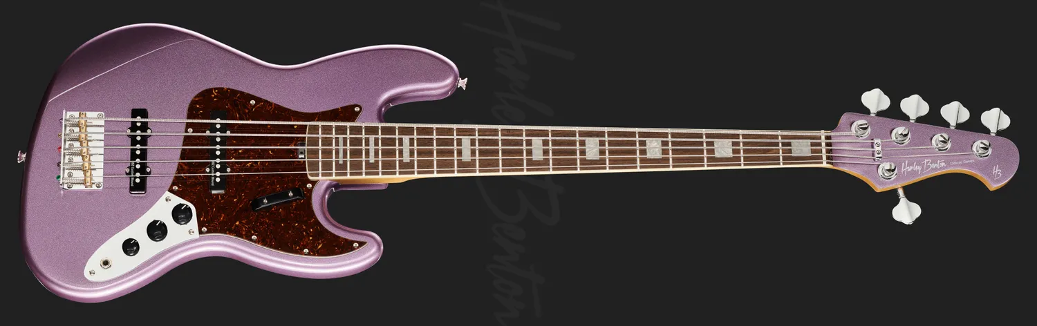 Harley Benton MV-5JB E-Bass Burgundy Mist 5-saitig