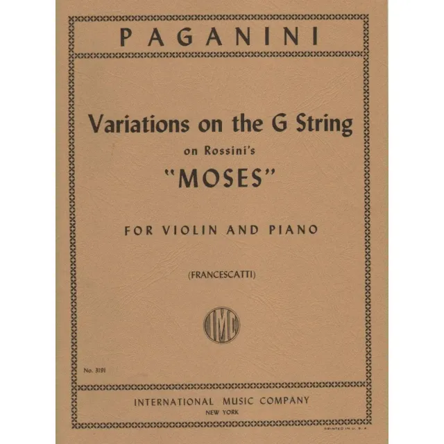 International Paganini Moses-Variationen Violine Klavier Francescatti Noten