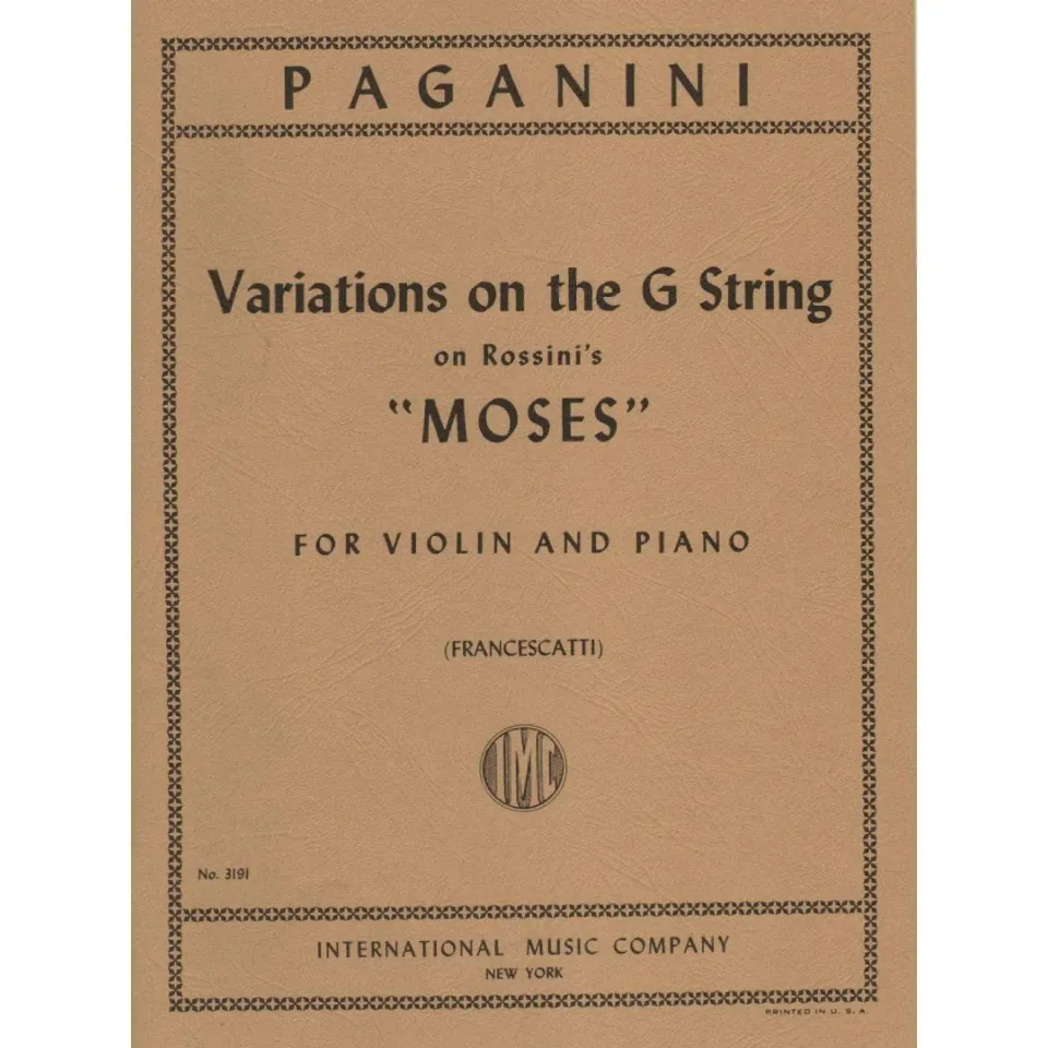 International Paganini Moses-Variationen Violine Klavier Francescatti Noten