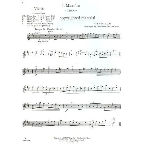 Bach 10 Little Classics Noten Violine Klavier Fischer leicht