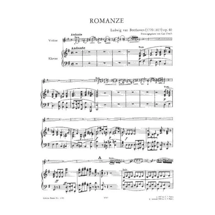 Shar Music Beethoven Zwei Romanzen Op. 40 und 50 Noten Violine Klavier