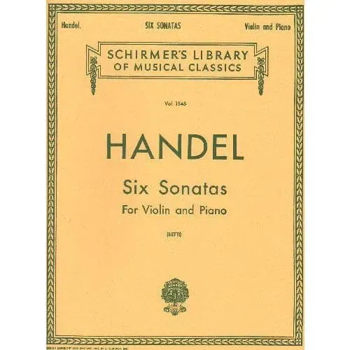 Händel Sechs Sonaten Violine Klavier G Schirmer