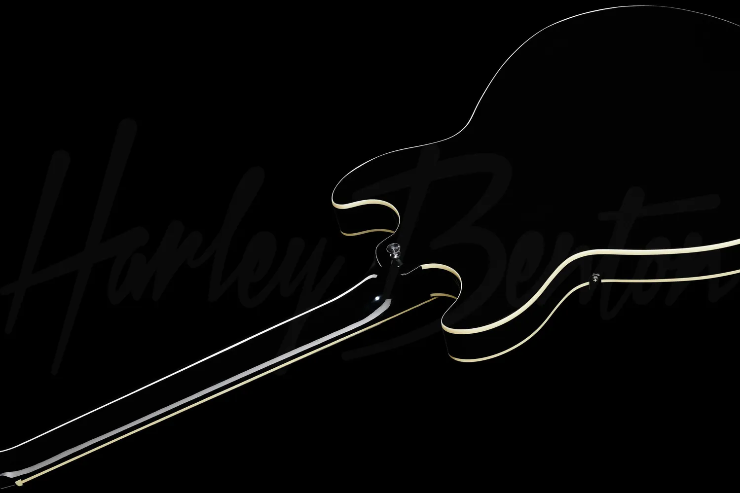 Harley Benton Vintage Series HB-35 Halbakustik-Gitarre Schwarz Humbucker