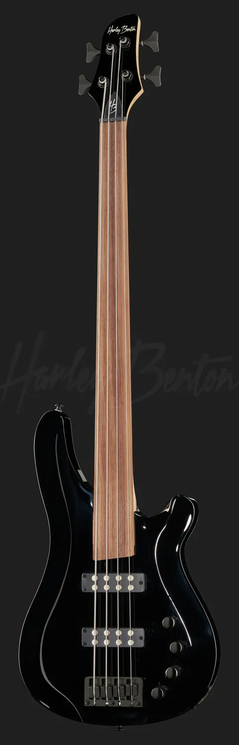 Harley Benton B-450FL BK E-Bass Fretless Schwarz