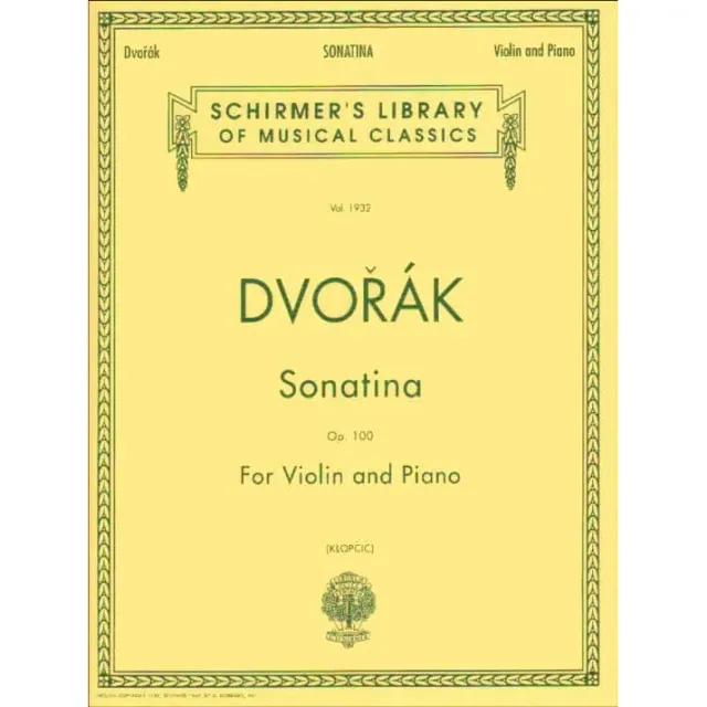 Schirmer Dvorak Op. 100 Noten Violine Klavier G-Dur