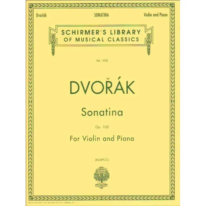 Schirmer Dvorak Op. 100 Noten Violine Klavier G-Dur