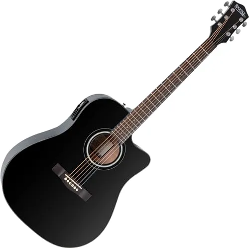 Rocktile D-60CE Westerngitarre Schwarz Dreadnought EQ