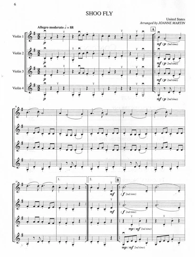 Alfred Martin More Folk Strings Ensemble Noten 4 Violinen