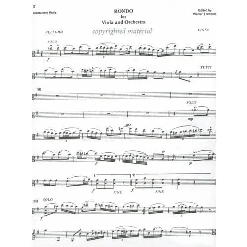 Rarities Rolla Rondo Bratschennoten Viola Klavier Trampler