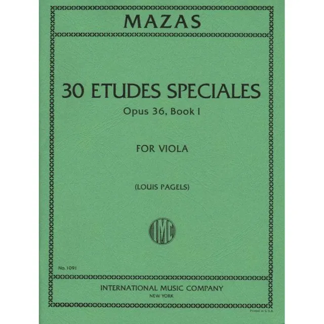 International Mazas 30 Etüden Op 36 Heft 1 Bratschennoten