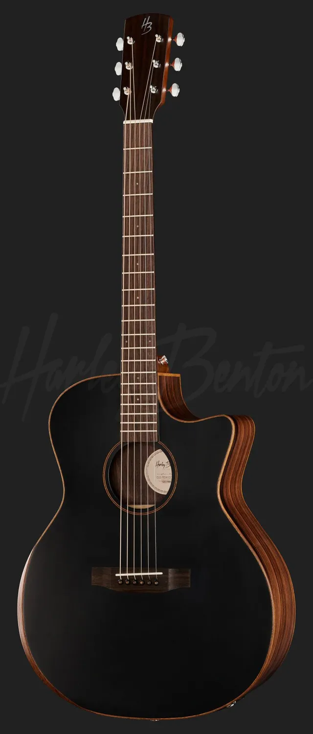 Harley Benton Custom Line CLG-70SR CE Westerngitarre Schwarz