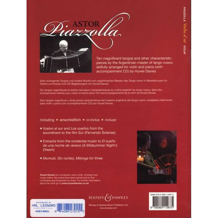 Boosey Piazzolla Vuelvo al Sur Violine Noten Tango-Ausgabe