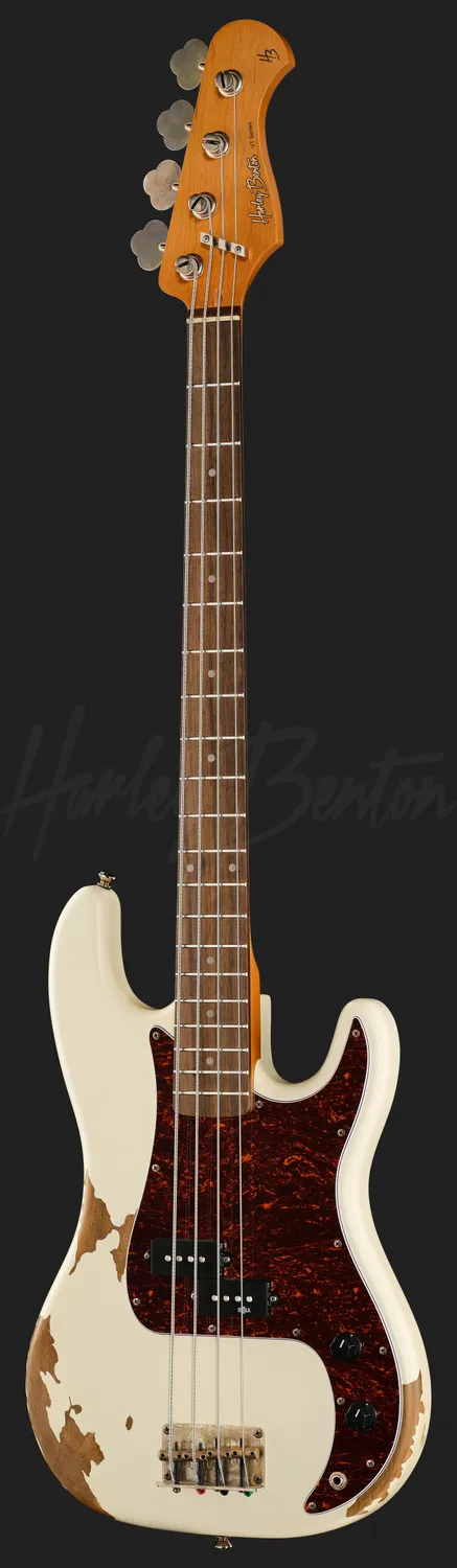 Harley Benton Vintage PB-62HA E-Bass Aged Olympic White