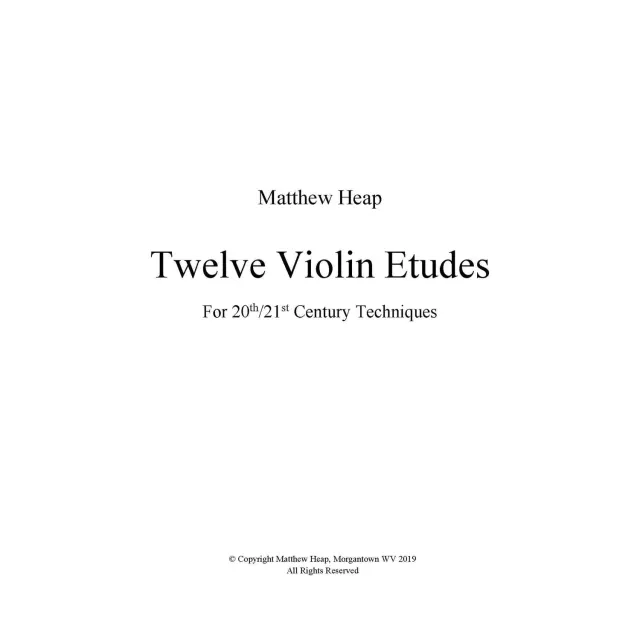Shar Music Heap Twelve Violin Etudes Geigenetüden Download