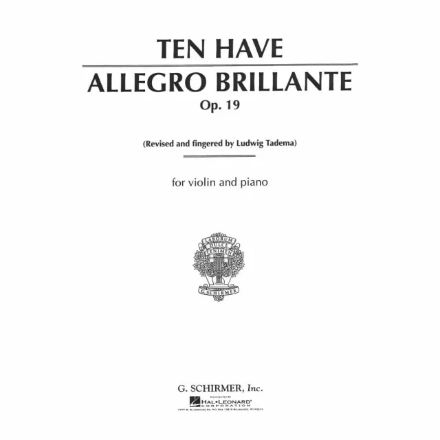 Schirmer Ten Have Allegro Brillante Op 19 Noten Geige