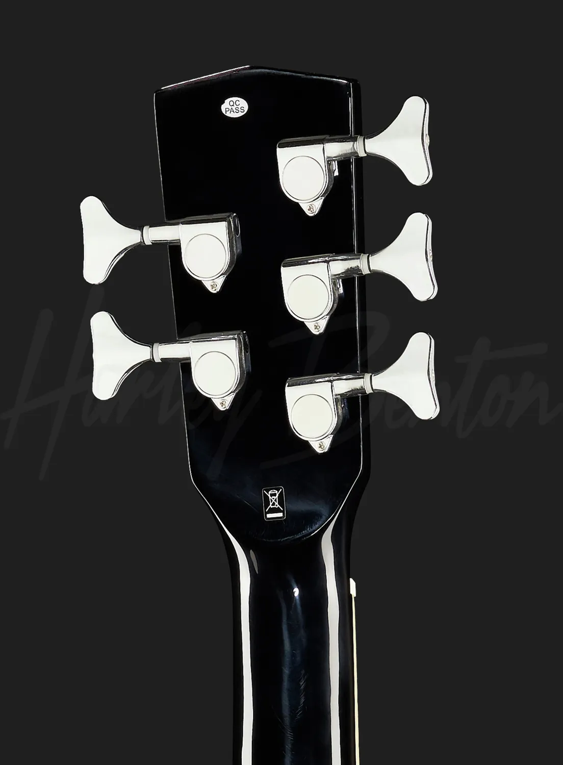 Harley Benton B-35BK-FL 5-Saiter Akustikbass Schwarz bundlos
