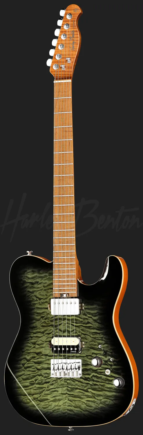 Harley Benton Progressive Fusion-T II HH MN HT QBLB E-Gitarre Fixed