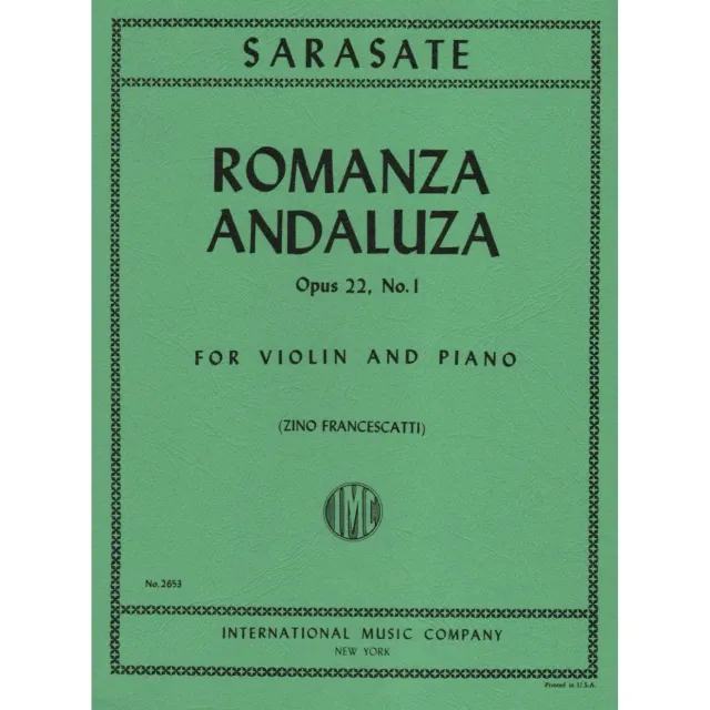Shar Music Sarasate Romanza Andaluza Op.22 Nr.1 Noten Violine