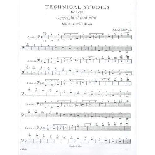 Schirmer Klengel Technische Studien Band 1 Cellonoten