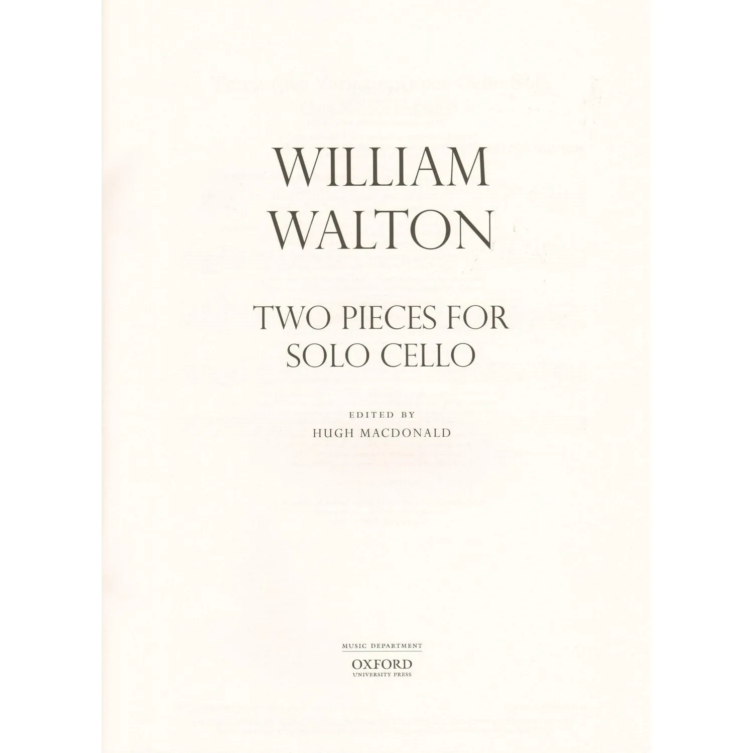 Shar Music Walton Two Pieces Cellonoten Solo