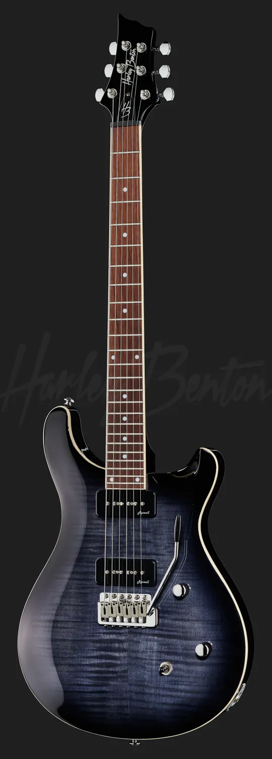 Harley Benton Deluxe Series CST-24T P90 E-Gitarre Black Flame