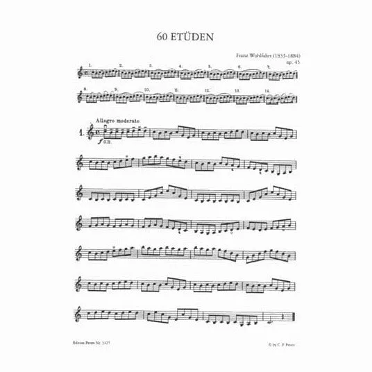 Wohlfahrt 60 Etüden Op.45 Violine Noten komplett Peters