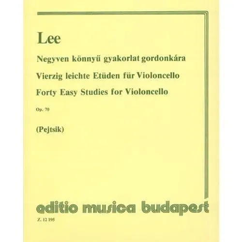 Editio Musica Budapest Lee Op 70 Cello-Etüden Noten